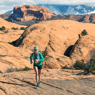 Annie in her first 50-mile ultra race in Moab, Utah