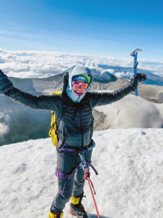 Annie Hughes on Cotopaxi volcano in Ecador