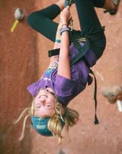 Climbing wall in Wyly Lodge